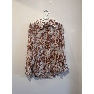 Open Edit Oversize Semisheer Button Up Shirt S